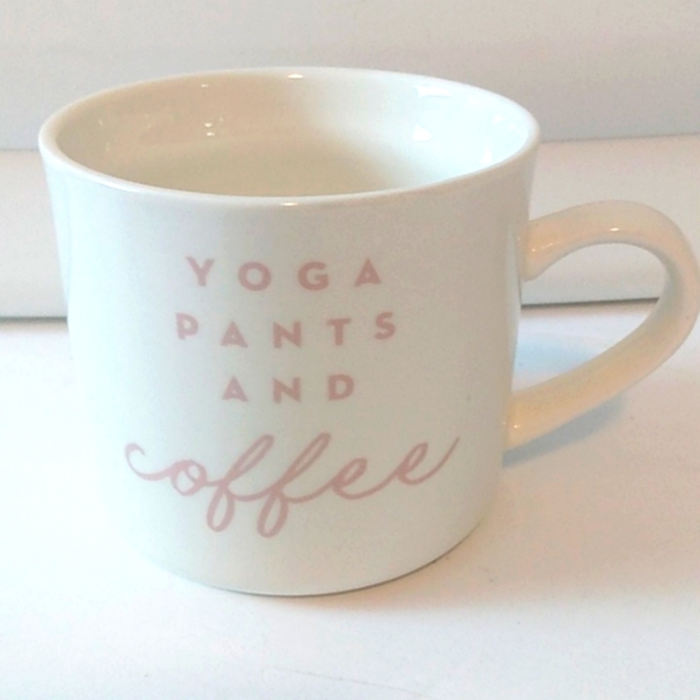 OPALHOUSE YOGA PANTS AND COFFEE COFFEE MUG HOT COCOA CUP  SIZE 16oz.